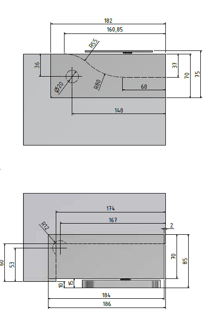 Swinger zelf-sluitend draaischarnier set glas 8-13mm max. deurgewicht 100kg voor binnen gebruik, rvs 304 RAL mat