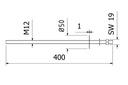AIRFORCE montage set M12x400mm voor montage op beton met isolatie, rvs 304