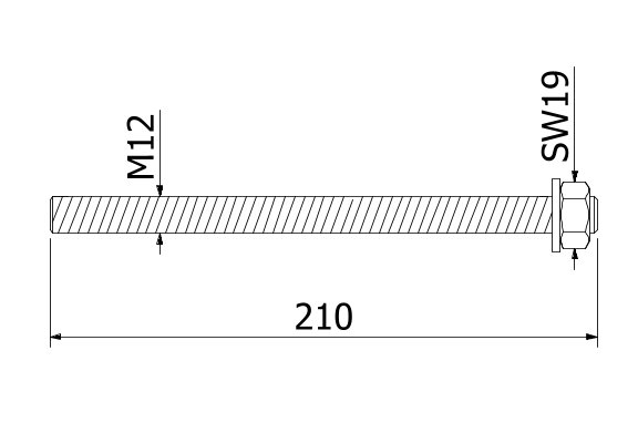 Bevestigingsanker Fischer FIS AM 12x210R, rvs 316