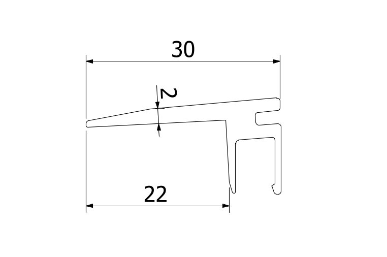Floor-connect 1.0kN, B=20mm, L=5000mm aluminium RAL (struct.)