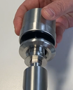 Glas adapter Ø50mm verstelbaar t(max)=50mm glasdikte 16.76-21.52mm, rvs 316 geborsteld (instelbaarheid is mogelijk na montage!)