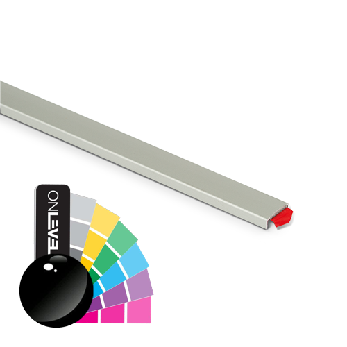 Glass edge protection for glass 24-25.5mm L=2000mm, aluminum RAL shiny (incl. glass mounting tape)