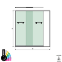 SunView model 1 left opening 2-lanes full height L=xxxxmm (max. 2500mm) H=xxxxmm (max. 2600mm), aluminum RAL shiny (excl. locks, drivers and glass)