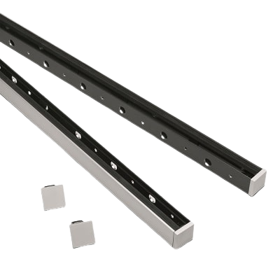 Skyforce-Slim set incl. glass rubbers for glass 16.76/17.52/21.52mm height 700mm two sides covering, alum. anthr. grey matt (RAL 7016)