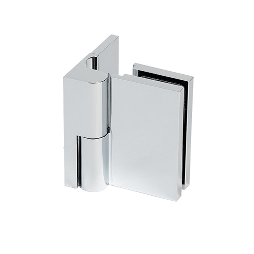 LIFT douchedeur scharnier omhoog/omlaag glas-wand 90° rechts glas 8/10mm, messing verchroomd
