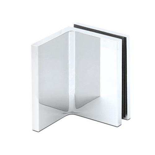 LIFT corner connector glass-wall 90° with covercap, glass 8/10mm, brass chrome plated