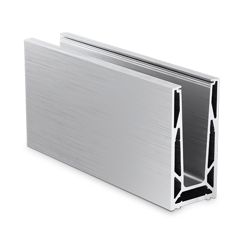 Glassprofil TL-6080, L=5000mm aluminium rå overflate