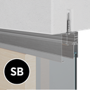 INFINITYSLIDE 69kg fixed glass set (ceiling) glass/wood 1-panel L=2mtr, aluminum black anodized