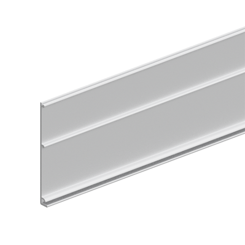 Infinity Slide covercap backside for running rail (ceiling), glass/wood L=4mtr, alum. natural anodized