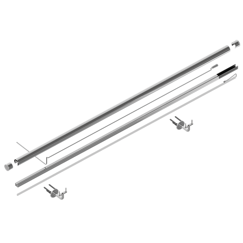 LAZORTRACK wall handrail set Ø42.4x1.5mm L=5mtr, AISI 304 satined