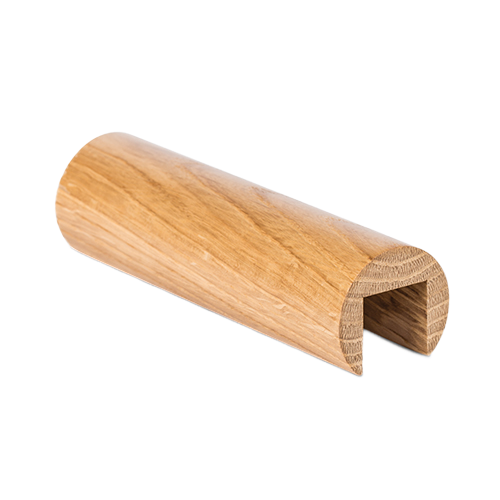 Glashandreling Ø42mm L=2.5mtr eiken gelakt