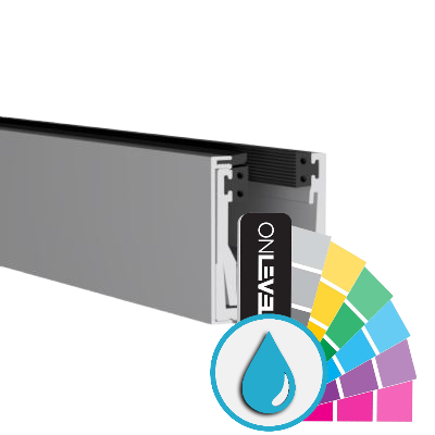 KAZIWALL en haut Profil 2-pièces verre 20.76/21.52mm L=5000mm, aluminium ARMOR RAL