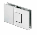 EXCITE shower door swing hinge glass-glass 180° with zero position adjustment glass 8/10mm, brass chrome plated