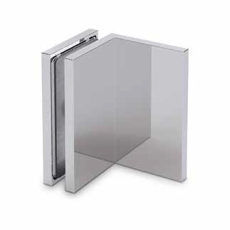 EXCITE connector glass-wall 90°, glass 8/10mm, brass chrome plated
