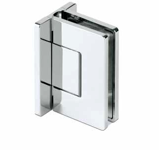XTREME shower door swing hinge, glass-wall 90° with zero position adjustment wall mounting on both sides, glass 8/10mm, brass chrome plated