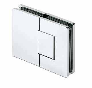 XTREME douchedeur zwenkscharnier, glas-glas 180° met nul positie instelling voor glas 8/10mm, messing verchroomd