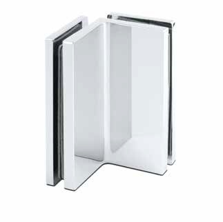 XTREME hjørneforbinder, glas-glas 90° til glas 8/10mm, messing forkromet