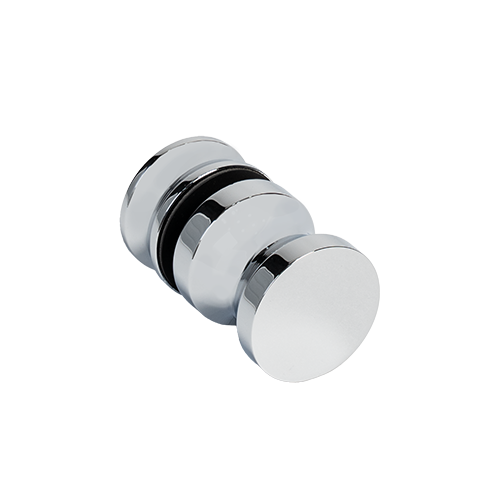 Douche deurknop Ø35mm, 2-zijdig, 1-zijdig met buffer, glas 6-12mm messing verchroomd