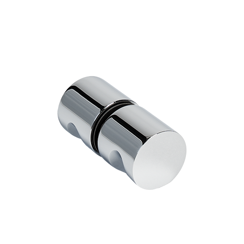 Bruser dørhåndtag Ø32x30mm, 2-sidet, glas 6-12mm messing forkromet