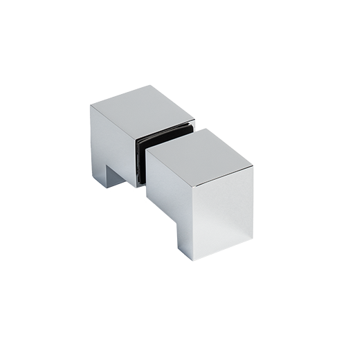 Douche deurknop 25x30mm, 2-zijdig, glas 6-12mm messing verchroomd