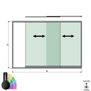 SunView model 1 rechtse opening 2-baans halve hoogte L=xxxxmm (max. 3000mm) H=xxxxmm (max. 1700mm), aluminium RAL structuur (excl. sloten, meenemers en glas)