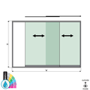SunView model 1 right opening 2-lanes half height L=xxxxmm (max. 3000mm) H=xxxxmm (max. 1700mm), aluminum ARMOR RAL (excl. locks, drivers and glass)