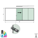 SunView model 2 right opening 5-lanes full height L=xxxxmm (max. 7500mm) H=xxxxmm (max. 2600mm), aluminum ARMOR RAL (incl. stainless steel doorhandle and drivers excl. locks and glass)