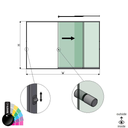 SunView model 3 right opening 3-lanes full height L=xxxxmm (max. 4500mm) H=xxxxmm (max. 2600mm), aluminum RAL shiny (incl. locks, stainless steel doorhandle and drivers excl. glass)