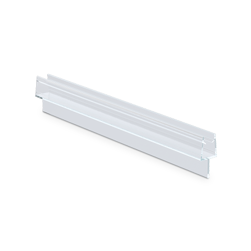 Shower door seal with short sealing lip for glass 8mm L=2200mm, plastic transparent