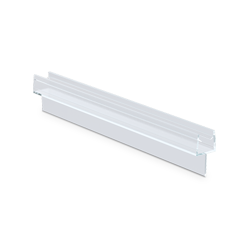 Shower door seal with short sealing lip for glass 10mm L=2200mm, plastic transparent