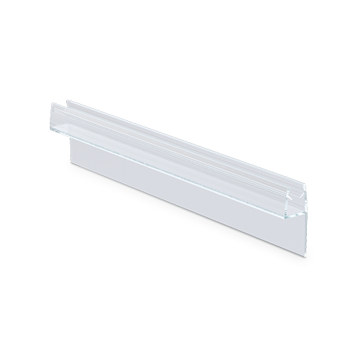Shower door seal with 180° front stop long version for glass 8mm L=2200mm, plastic transparent