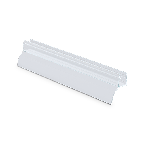 Shower door seal with water deflector for glass 8mm L=2200mm, plastic transparent
