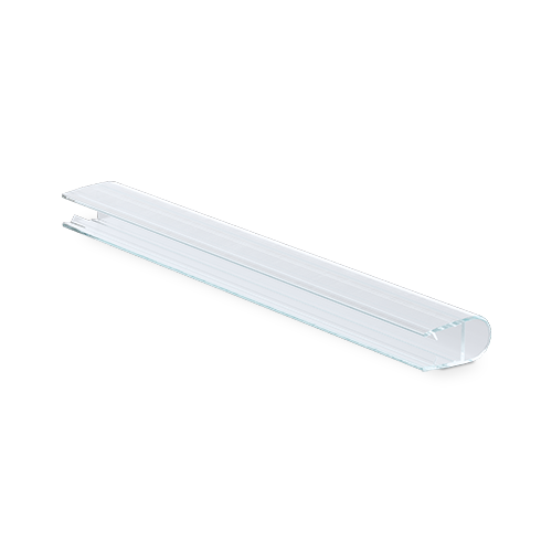 Shower door seal with bellows for glass 8mm L=2200mm, plastic transparent