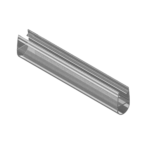 SunView door seal with bellows for glass 10mm L=2800mm, plastic transparent