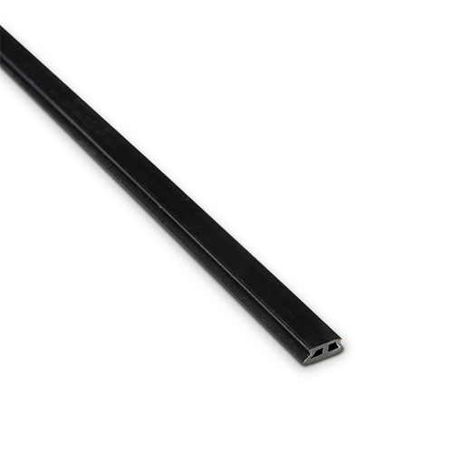 AIRFORCE Kunststoffprofil Vorderseite Glasstärke 10/10/4 (21.52mm) L=5000mm, Kunststoff schwarz