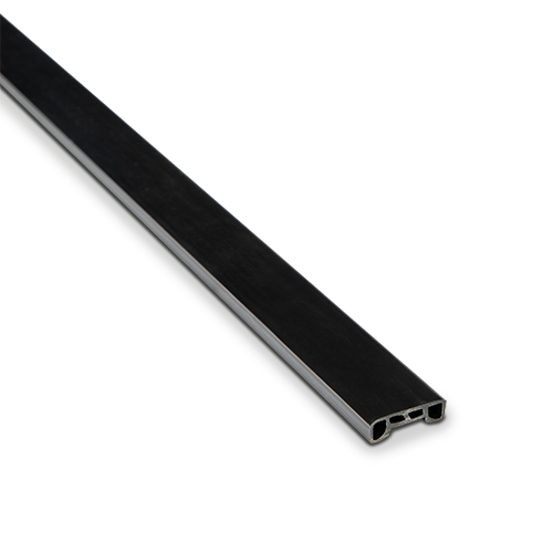 AIRFORCE plastic profiel voorzijde glasdikte 8/8/4 (17.52mm) L=5000mm, kunststof zwart