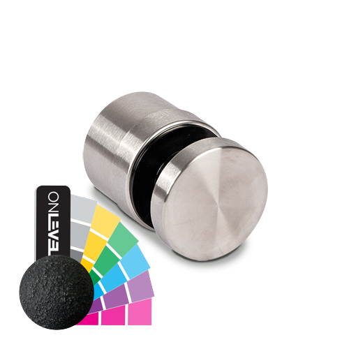 Glass adapter Ø50mm adjustable t=25-35mm glass thickness 16.76-21.52mm, AISI 316 RAL structure (GLASS IS ADJUSTABLE WHEN ASSEMBLED)