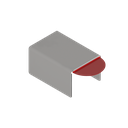 Connection cover for U-profile 26x20x2mm, AISI 316 satined