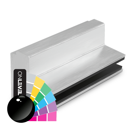 AIRFORCE L=5000mm voor glas 17.52/21.52mm, aluminium RAL glanzend