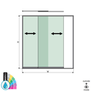 SunView model 1 left opening 2-lanes full height L=xxxxmm (max. 2500mm) H=xxxxmm (max. 2600mm), aluminum ARMOR RAL (excl. locks, drivers and glass)