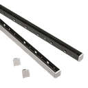 Skyforce-Slim set incl. glass rubbers for glass 10.76/12.76mm height 1200mm two sides covering, alum. anthr. grey matt (RAL 7016)