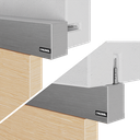 INFINITYSLIDE 69kg set wall/ceiling mounting wood 1-panel including dampers L=2mtr, aluminum stainless steel look