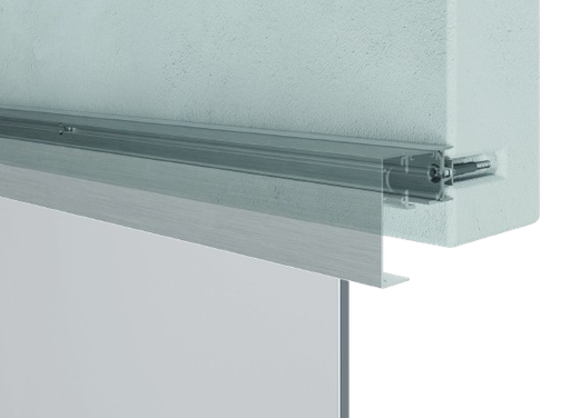 [31310062011] INFINITYSLIDE 69kg Wanddistanz-Profil für Deckenmontage von Glas- und Holztüren L=2mtr, Aluminium natur eloxiert