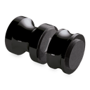 Shower door knob Ø35mm, 2-sided 1-side with buffer glass 6-12mm, brass Stealth Black