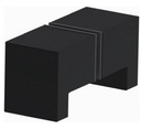 Duschtürknopf 25x30mm, 2-seitig, Glas 6-12mm Messing Stealth Black