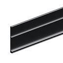 Infinity Slide covercap backside for running rail (ceiling), glass/wood L=3mtr, aluminum black anodized