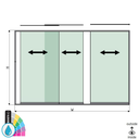SunView model 1 right opening 3-lanes full height L=xxxxmm (max. 4000mm) H=xxxxmm (max. 2600mm), aluminum ARMOR RAL (excl. locks, drivers and glass)