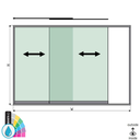 SunView model 1 left opening 2-lanes half height L=xxxxmm (max. 3000mm) H=xxxxmm (max. 1700mm), aluminum ARMOR RAL (excl. locks, drivers and glass)