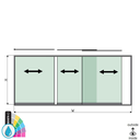 SunView model 1 opening links 3-baans halve hoogte L=xxxxmm (max. 4500mm) H=xxxxmm (max. 1700mm), aluminium ARMOR RAL (excl. sloten, meenemers en glas)