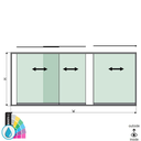 SunView model 1 right opening 3-lanes half height L=xxxxmm (max. 4500mm) H=xxxxmm (max. 1700mm), aluminum ARMOR RAL (excl. locks, drivers and glass)